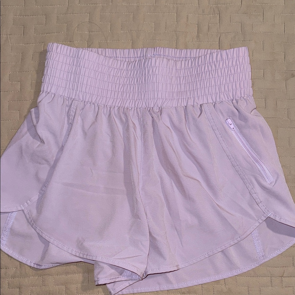 Women’s High-Waist Smocked Lavender Active Shorts